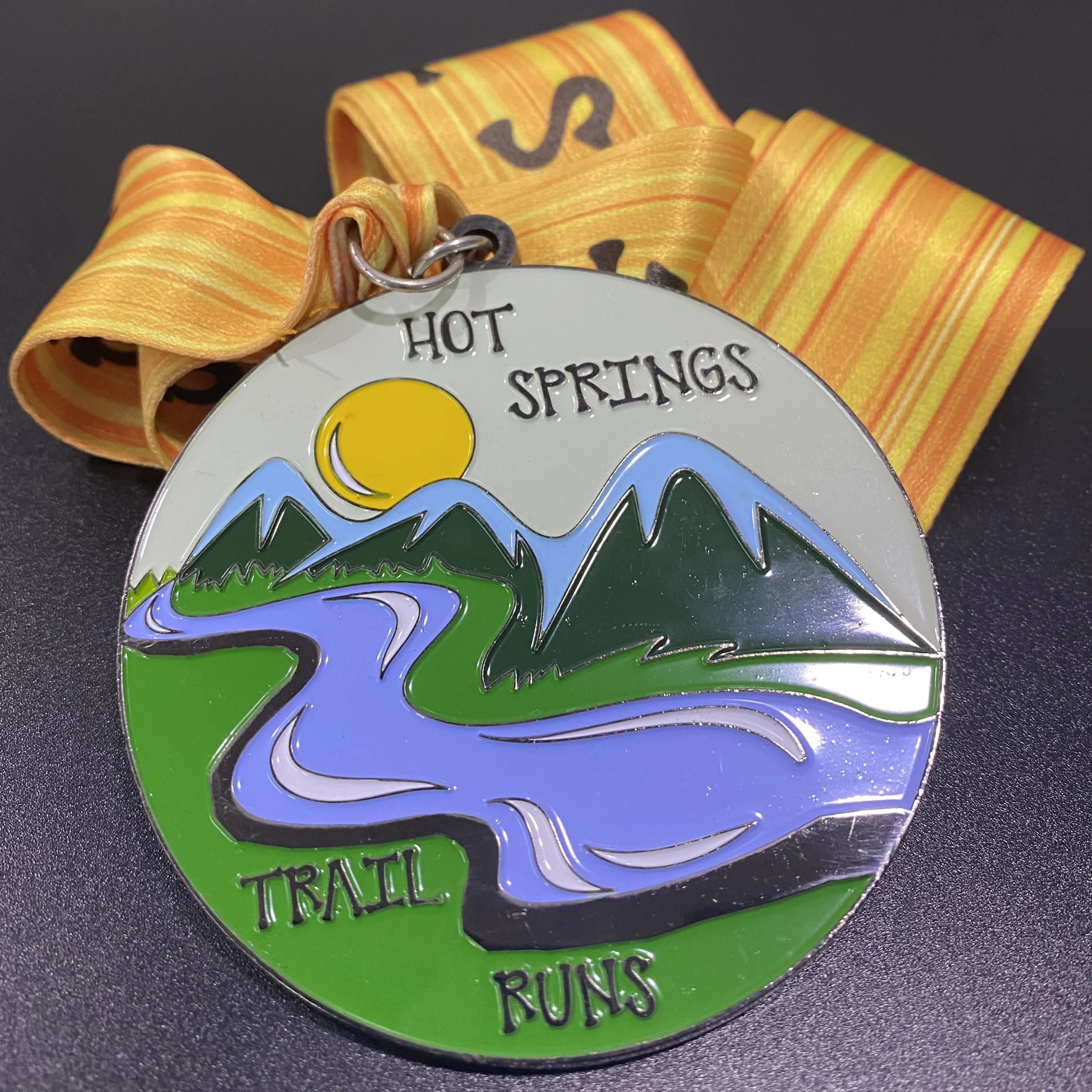 Antique Silver Land View Design 3D Sport Medal Sport Medallion Custom Trail Marathon Medal Sports Medals