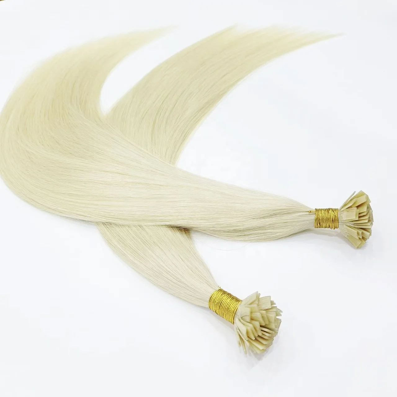 Wholesale European Blonde Color Pre bond Keratin K Tip Hair Extensions Flat Tip Human Hair Extension