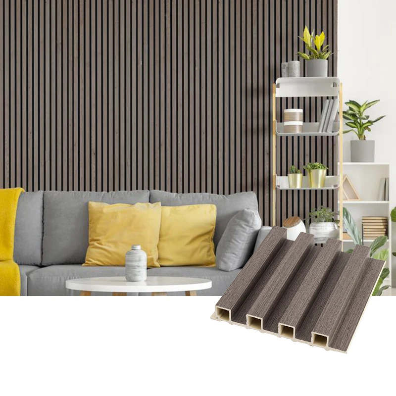 Free Samples Eco-friendly Wooden Grain Pvc Wpc Interior Fluted Wall Panels Designs For Decoration