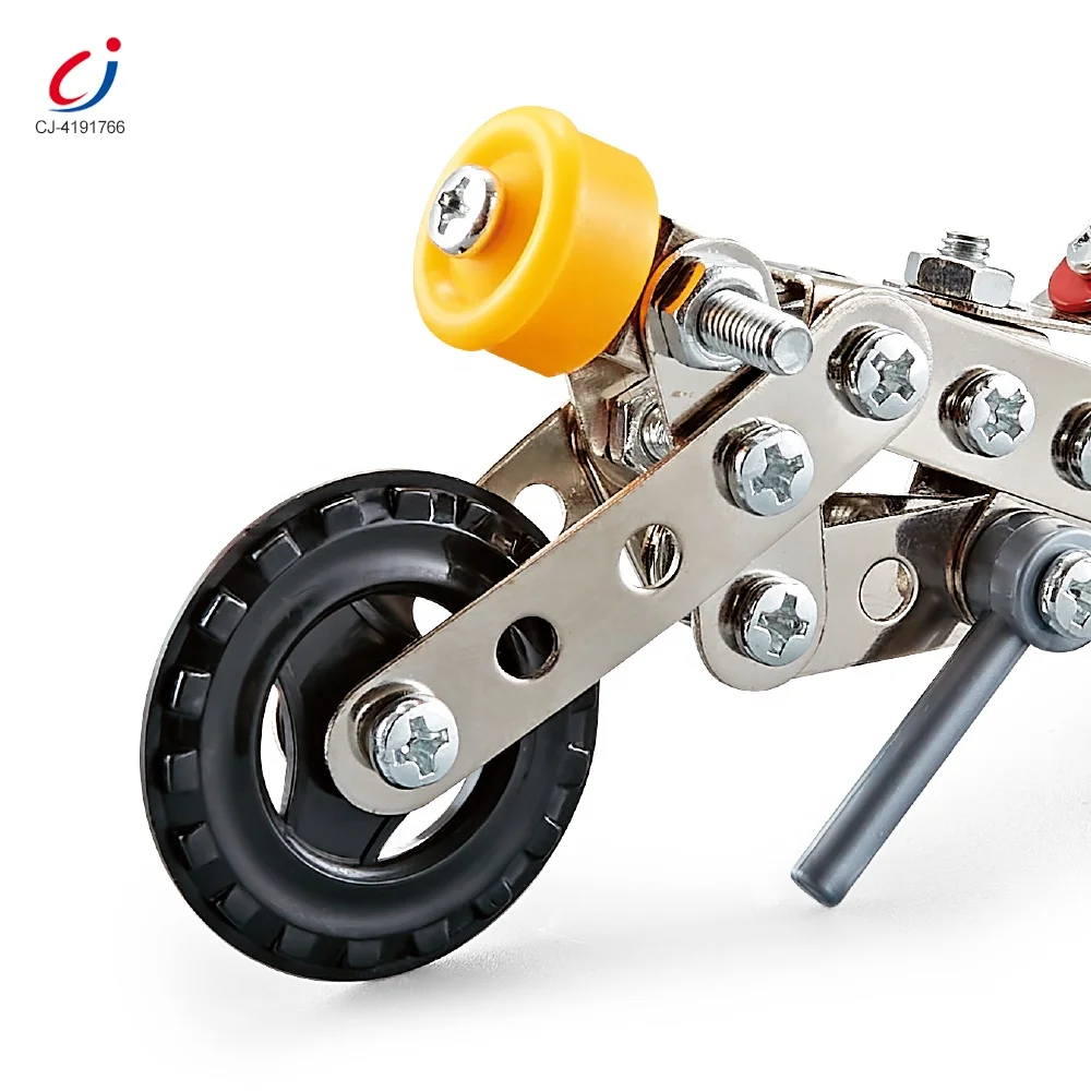 Chengji educational diy assembly 3d fantastic alloy vehicle model construction block toy set metal building blocks kit