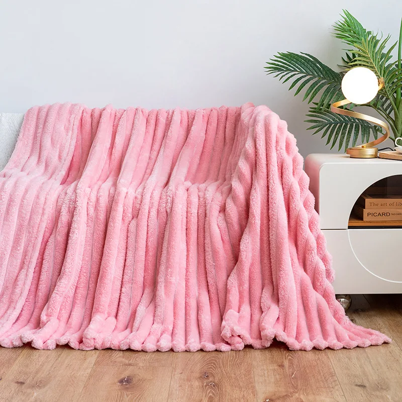 Super Soft Thickened Blankets For Winter King Size Plush Fleece Throw Flannel  Wool Blanket For Bed