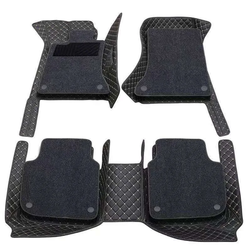 Customized Universal Luxury 5d Waterproof Pvc Leather 4 pieces Foot Pad Carpet Car mats For Toyota