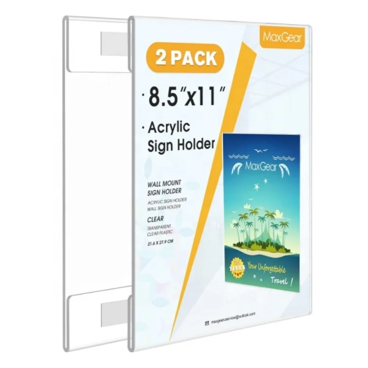 Simple Practical Clear Acrylic Sign Holder Customized Size Display Acrylic Table Sign Holder for Home Office Store Supermarket