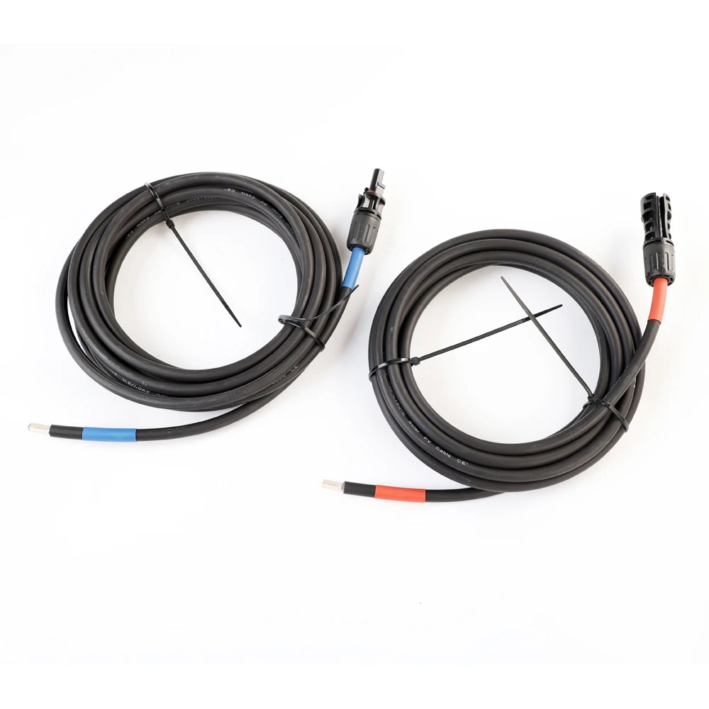 8AWG 10mm 2pcs 5m Copper Solar PV MC 4 Male Female Power Extension Cable for Solar Panel Power Station