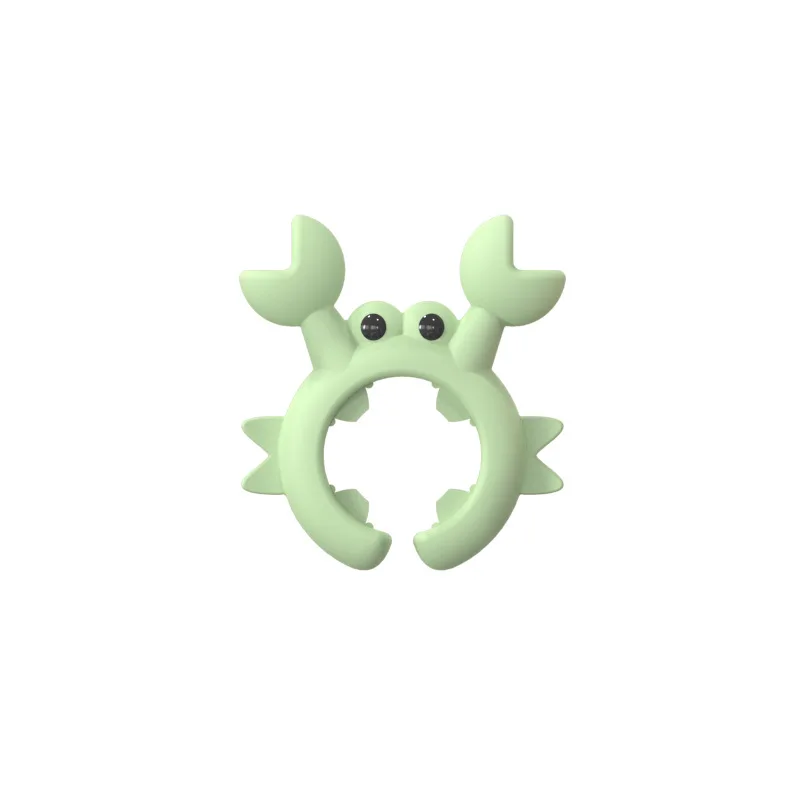 Home Kitchen Use Crab Shape Silicone Spatula Rack and Soup Spoon Holder Pot Edge Clip Anti-Overspill Rack