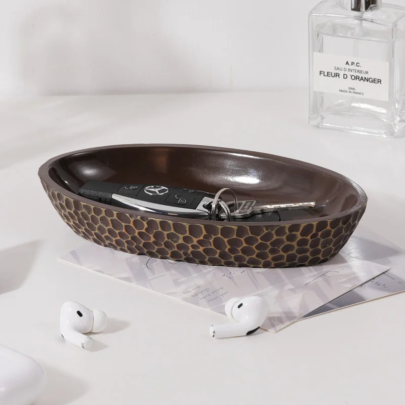 Custom Resin Ring Holder Jewelry Dish Key Bowl Decorative Trinket Dish Vanity Entryway Table Home Decor Honeycomb Jewelry Tray