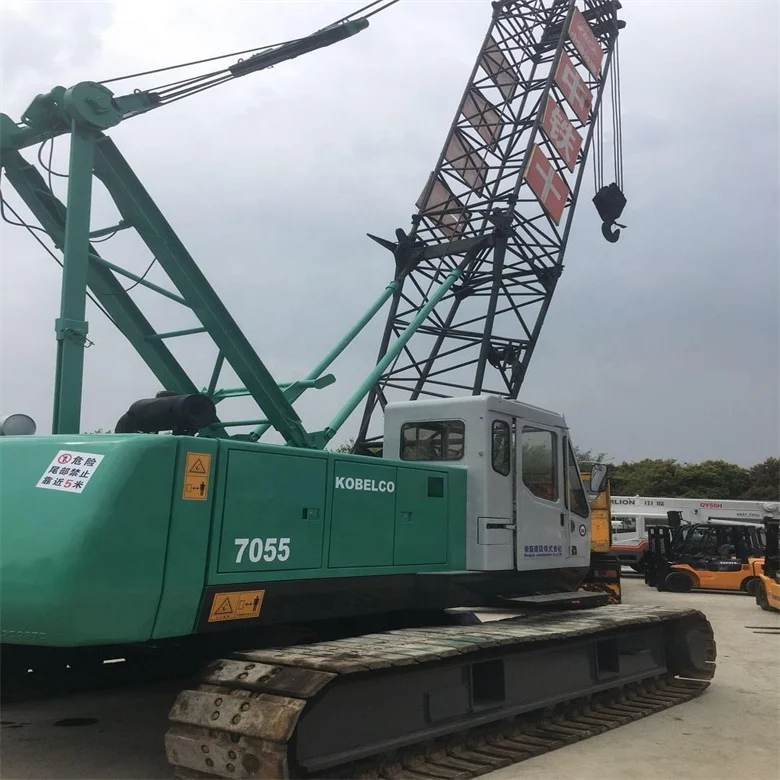 55-тонный Подержанный 7055 кран kobelco дешевый для продажи гусеничный в хорошем состоянии