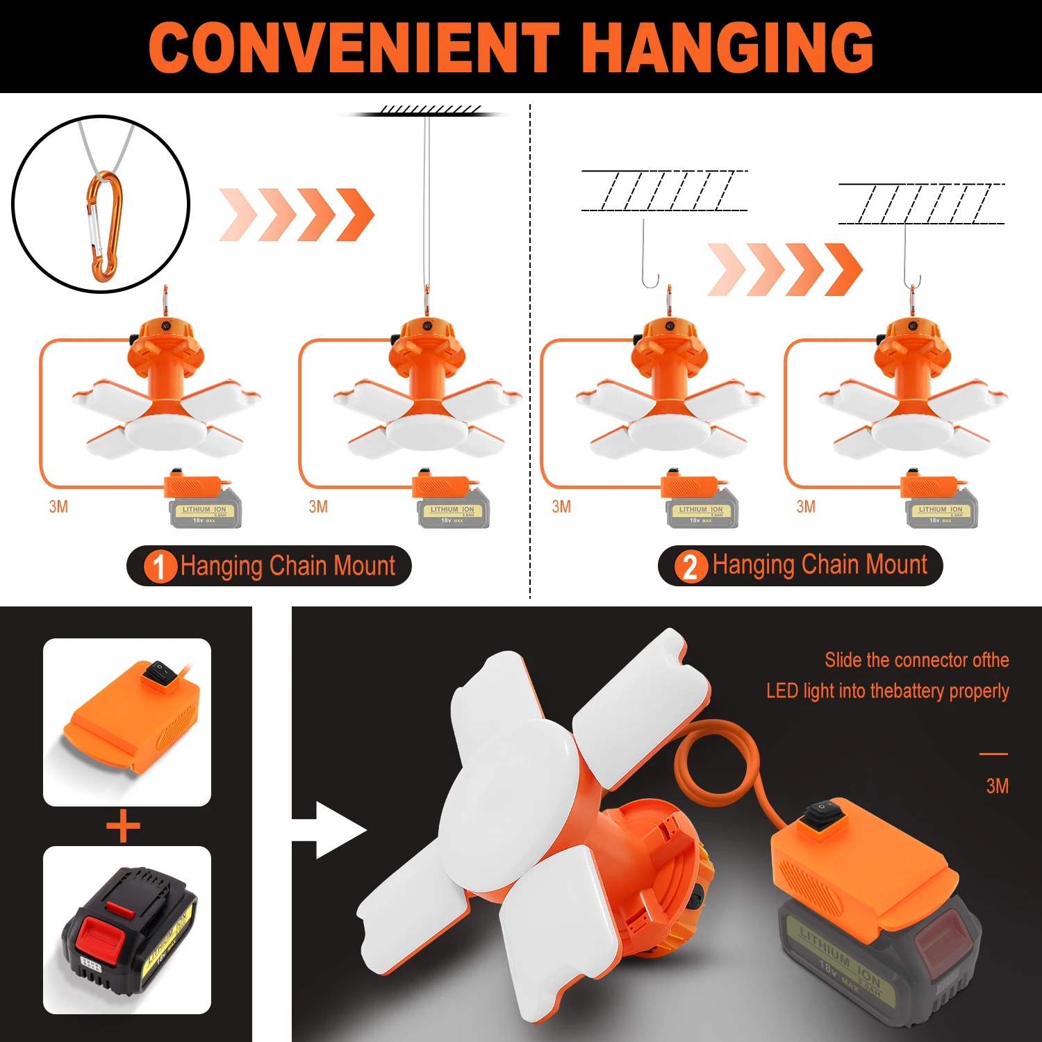 led tripod work light 360 degree glow IP65 work lamps led temporary 2500Lm High material strength 5000K 12v work light