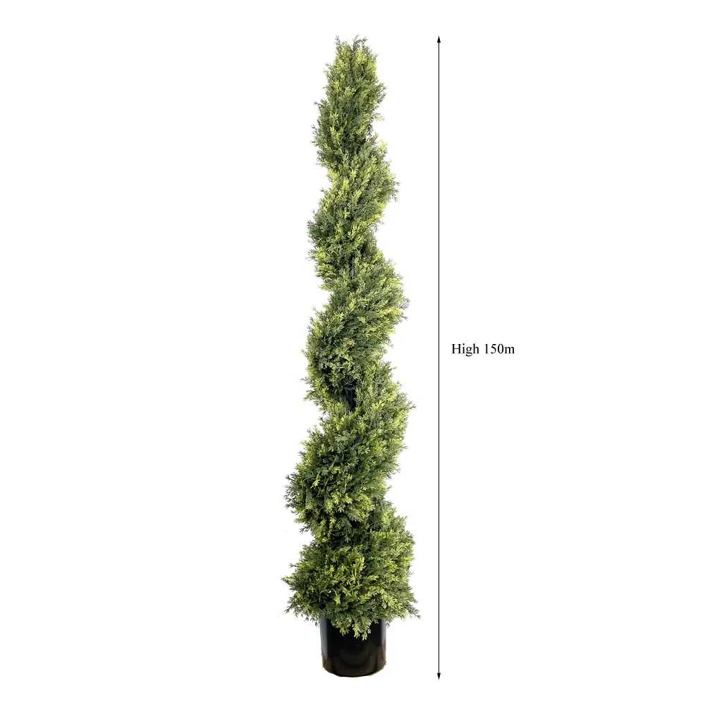 Factory Price Artificial Plants Cedar Cone-Shaped Topiary  Spiral Tree In Pot