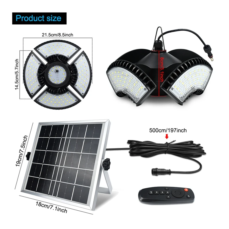 136LED 1000lm 4 листа Сплит пульт дистанционного управления светодиодными лампами с удлиняющей деталью) настенный светильник солнечный свет фонарь для сада