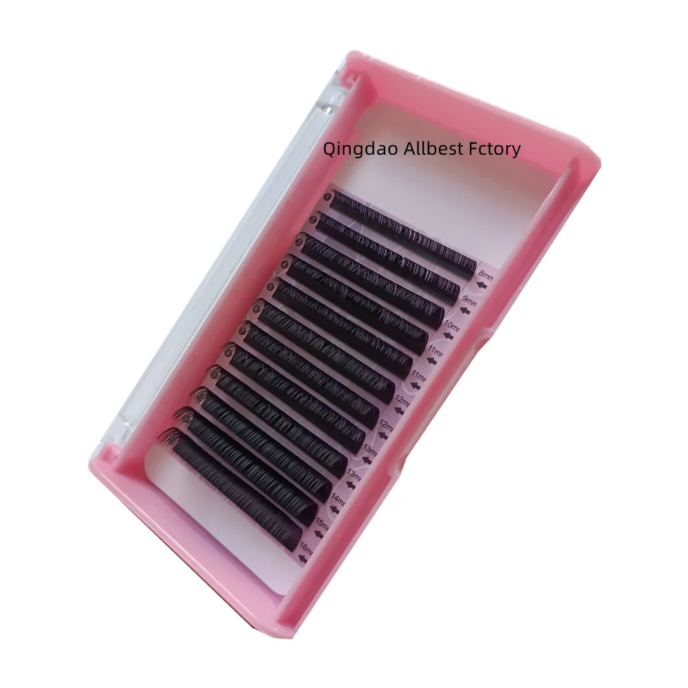 Individual Lashes Matte Black Custom Curls Lash Supplies Silk False Lashes Manufacturer High Quality Korean PBT Fiber Mink