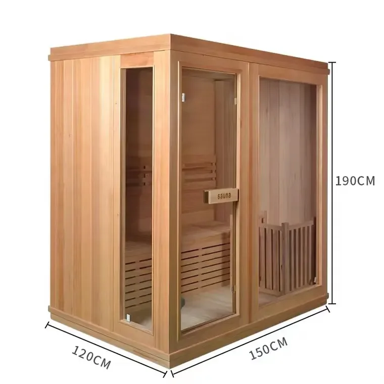 Traditional Dry Sauna Luxury Indoor Steam With Sauna Room Wet Steam Computer Control Panel 2 Person For Sale