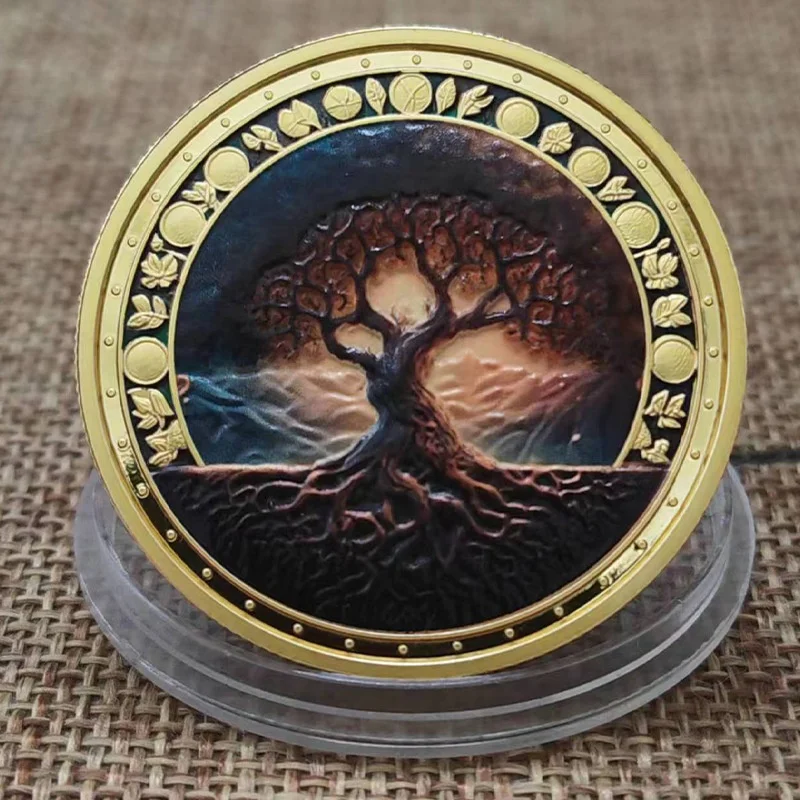 Unique New Design Metal Craft Colored Tree of Life Sobriety Commemorative Gift Coin for Men Women in Recovery