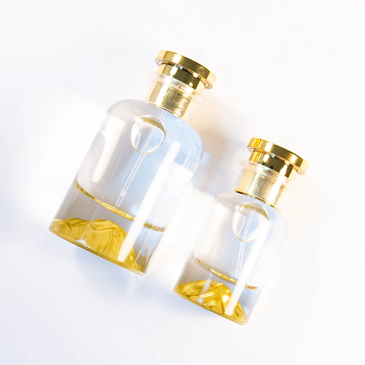 Perfume Bottle Factory High Purity Fragrance Bottle Gold 100ml Glass Perfume Flacon Glass Perfume with Carton and Printing