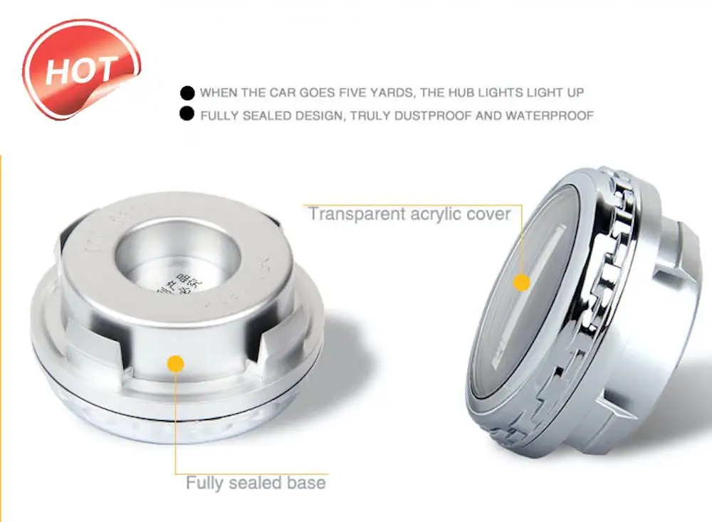 New Upgrade LED Illuminated Wheel Center Caps Hub Cover Lights Magnetic Suspension Hubs Hot Sale