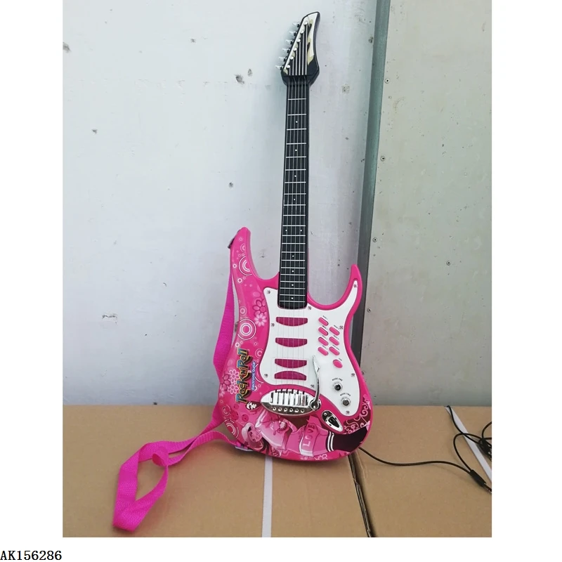 Cheap Battery Operated Toy Musical tguitar set with microphone Luggage Skateboard Laptop Electric Rock  Electric Guitar Toys