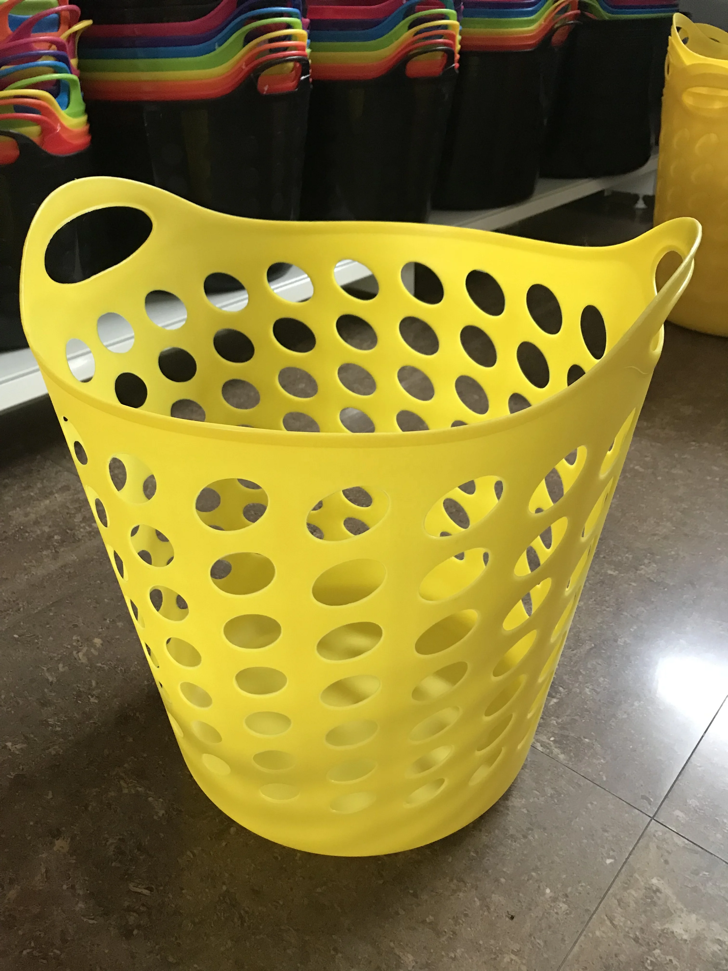 High Quality LDPE Plastic Large Storage Laundry Basket Underwear Dirty Clothes Organizer With Handles
