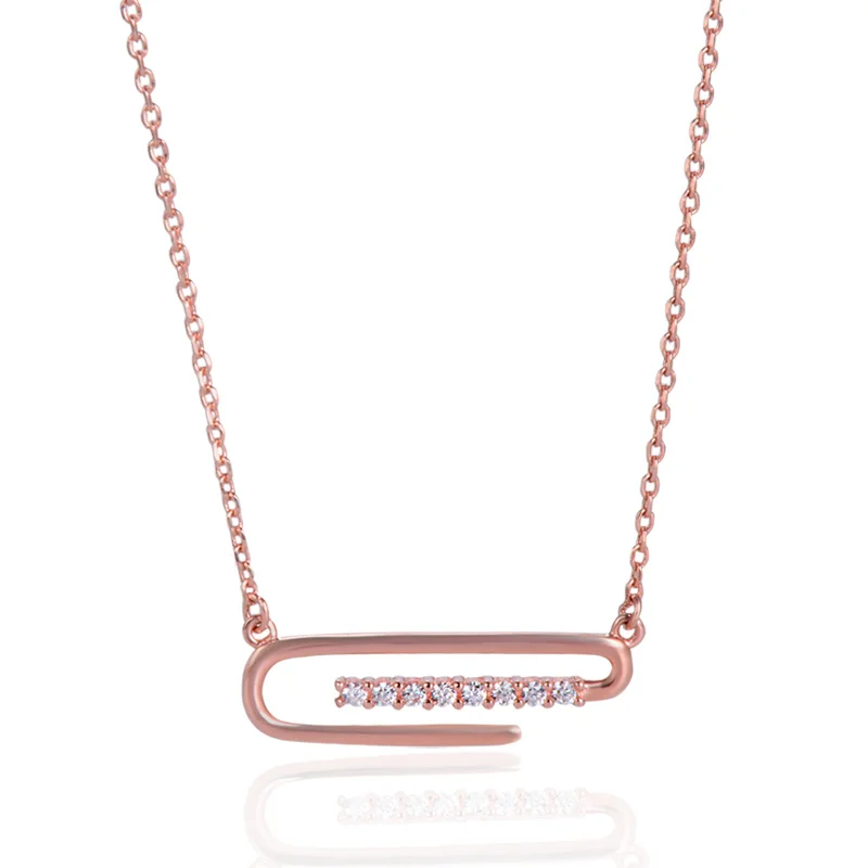 ZENI New Trendy Korean Style Zircon Fine Jewelry Sterling Silver 952 Fashion Necklace