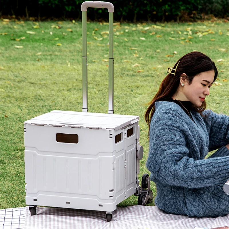 Пластиковые складные тележки для покупок с телескопической ручкой, складная тележка для покупок для дома