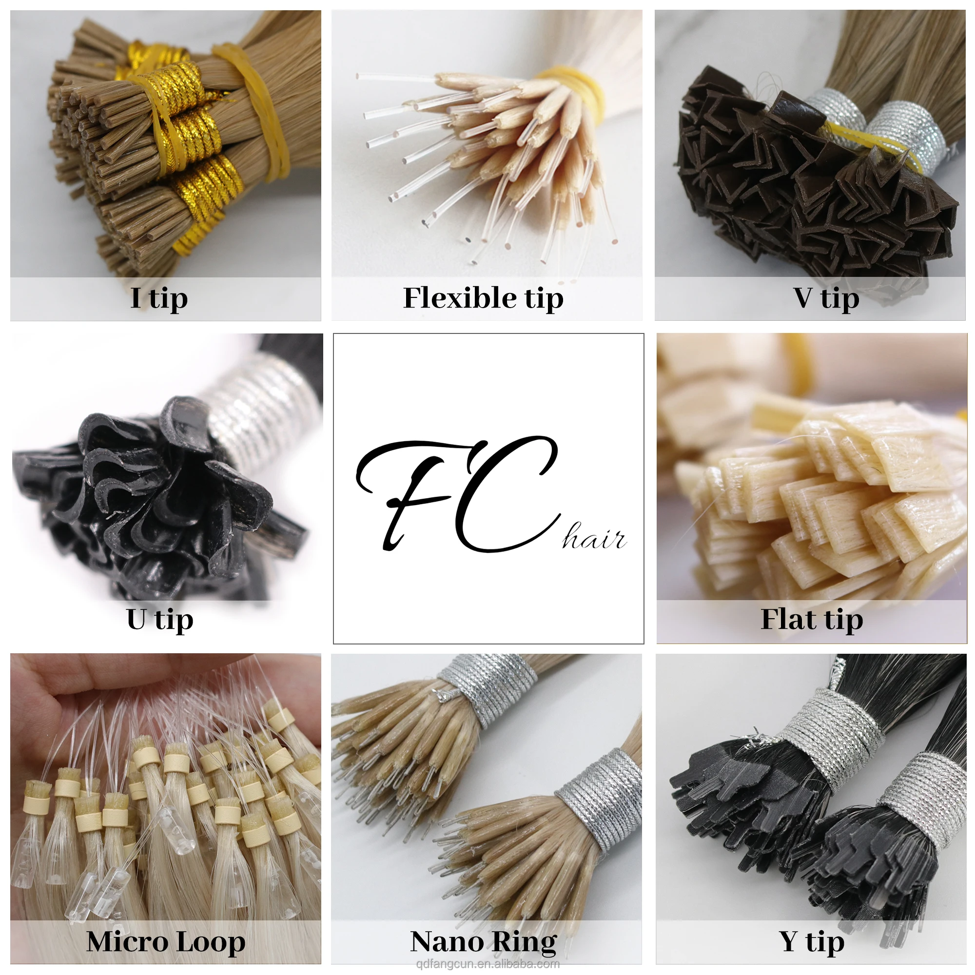 Wholesale Hot sale Russian Real Human Hair Extension Flat Tip Hair Remy Pre Bonded Hair Extensions