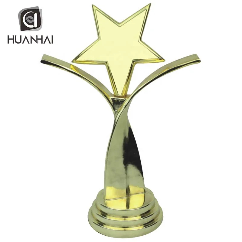Wholesale star shape plastic base customized grammy award trophy with gold foil