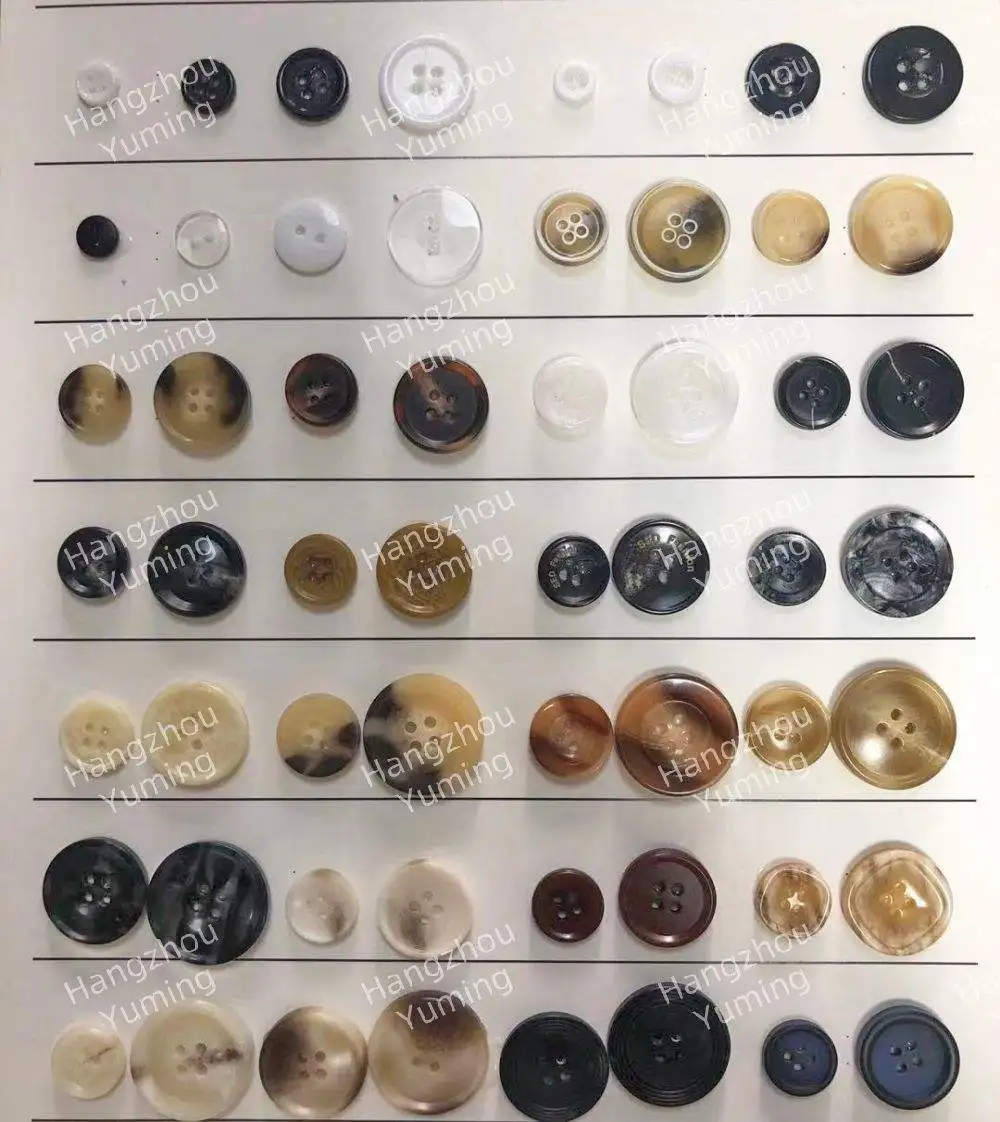 Custom Logo Brand Fancy 4 Holes Resin Plastic Suit Shirt Buttons For Clothes