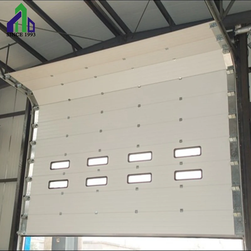 JIANDA Industrial sectional door white color high lift sliding industrial door with windows
