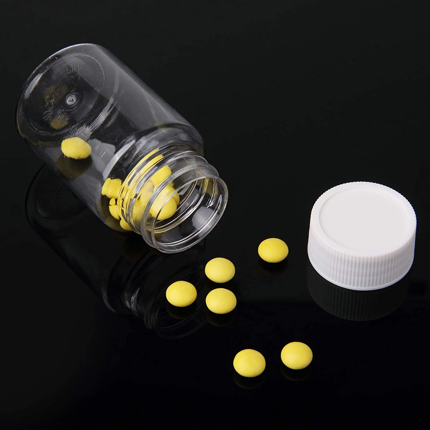 Empty plastic PET 30ml liquid medicine containers chemical solid powder pill bottle with screw cap