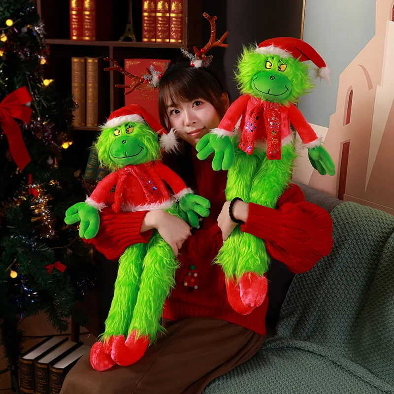 Giant 80cm Super Soft Christmas Green Hair Monster Plush Toy Cute Dolls