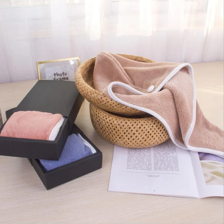 High quality coral fleece quick dry hair wrap salon spa microfiber head towel