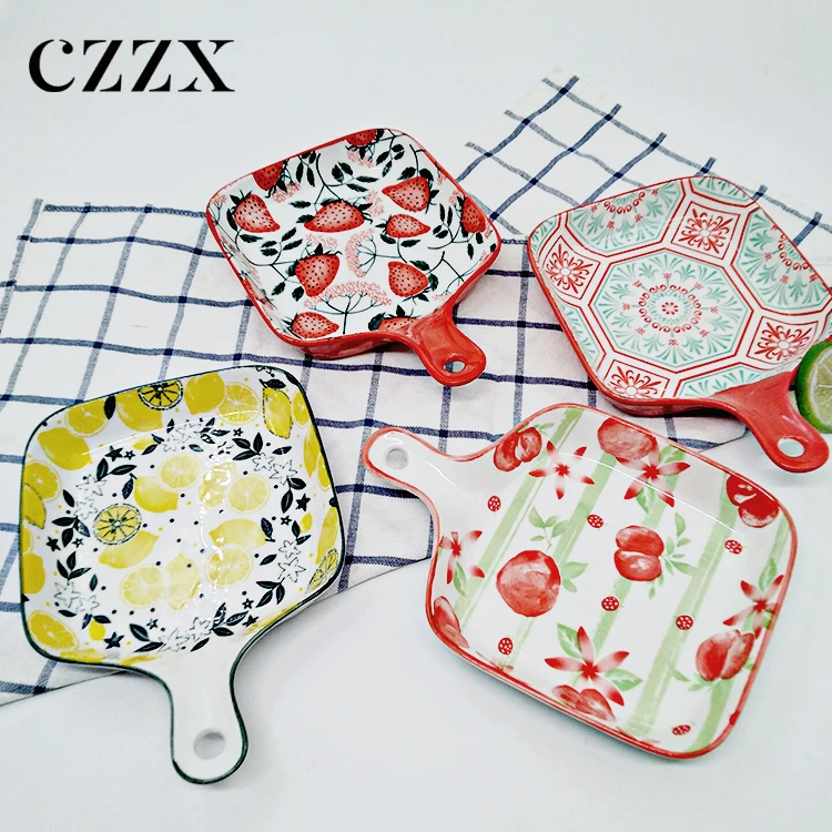 Ceramic porcelain hand-painted bakeware for cereal,salad,pasta or rice with lot of assorted designs, microwave & dishwasher safe