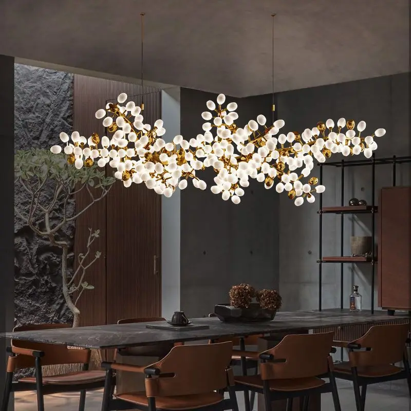 Luxury Hanging Lamps Fixture Suspended Linear Led Pendant Lamp Home Decor Chandeliers Pendant Light