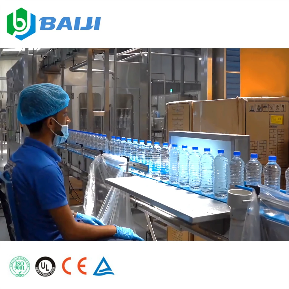 PET bottle drinking pure mineral water making bottling plant filling capping packing machine production line