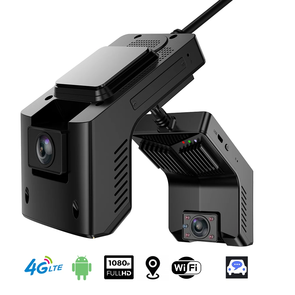 4G Dash Cam IR Night Vision Inside Android WiFi GPS Tracking Dual Car DVR Camera LiveView FHD 1080P Drive Recorder