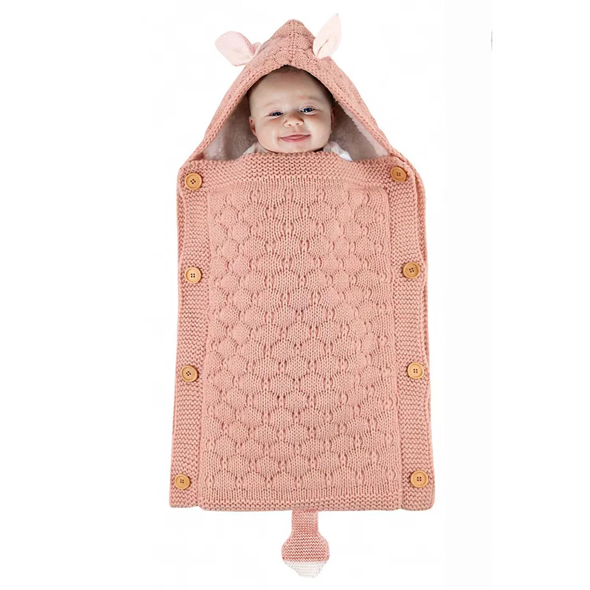 newborn 0-2 years old knitwear infant knitted cute cotton blanket baby custom floral blanket wholesale