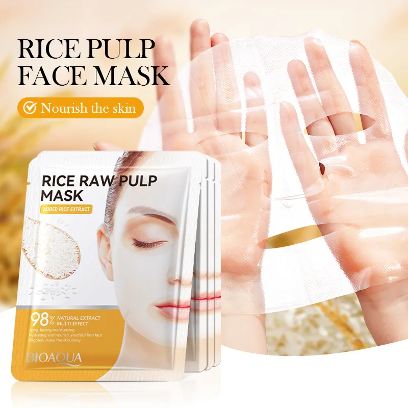 BIOAQUA Rice puree mask 25g facial mask nourishing moisturizing and brightening mask skin care