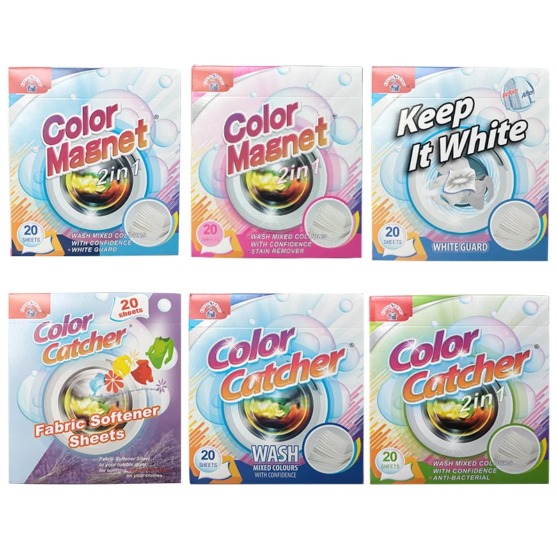 Custom Color Catcher Laundry Sheets Run Remover Non-woven Fabric Color Magnet Absorber for Laundry