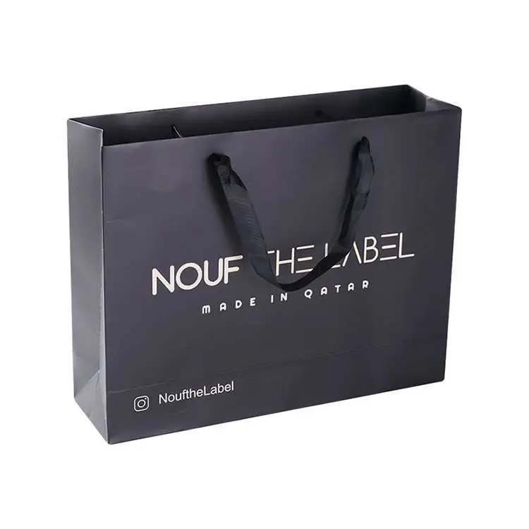 Personalized clothes food jewelry paper flat bottom large gift drawstring bag