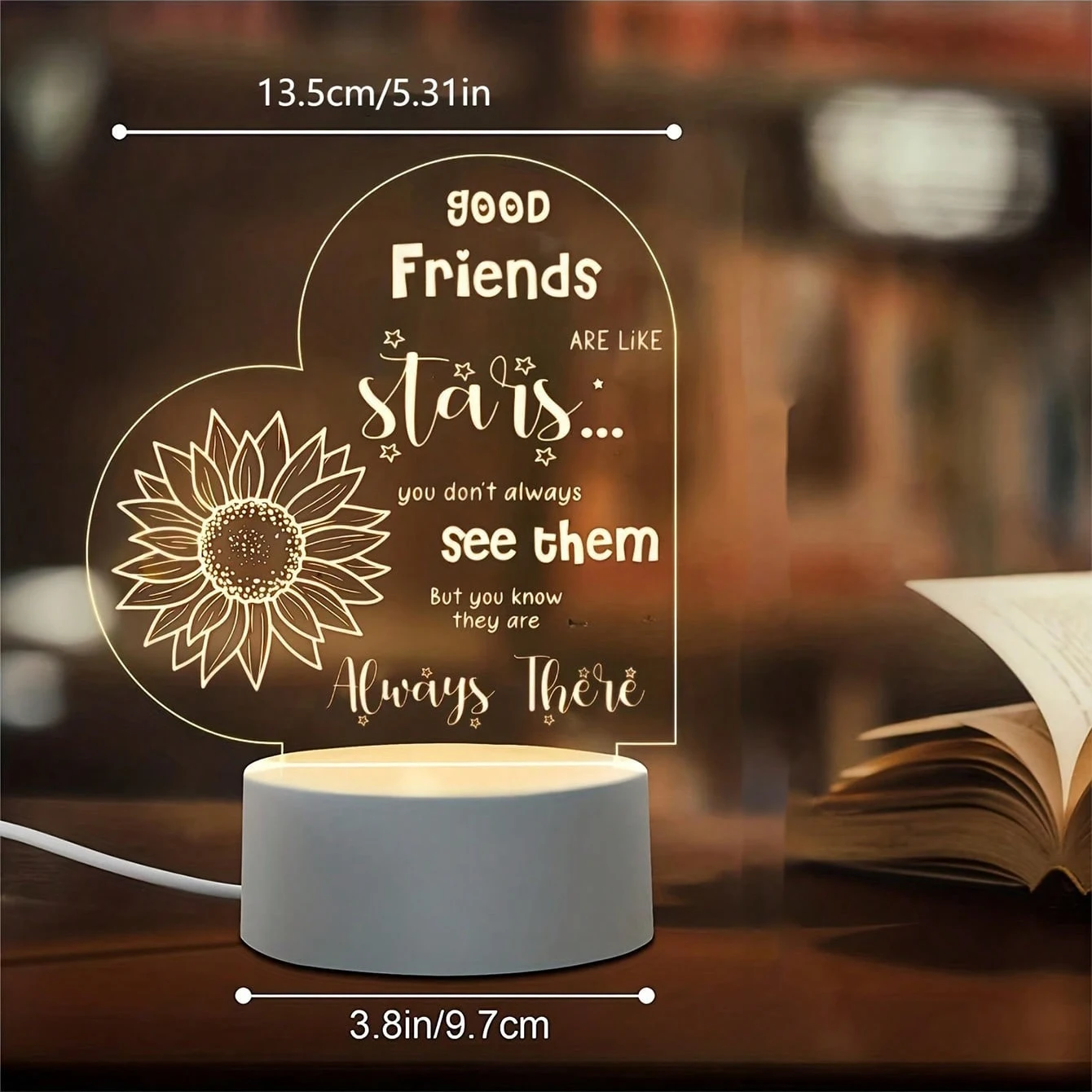 Creative DIY Dry Erase Blank Acrylic Message Board 3D Colors Desktop LED Night Light Note Memo Board