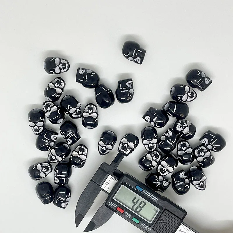 450pcs/Bag large hole barrel bead Skull Halloween Acrylic Beads 15mm Diy Hair Bead Bracelet Jewelry Accessories
