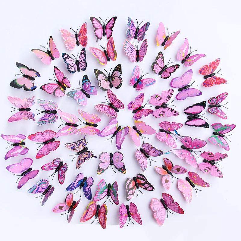 6CM 7 colors 3d butterfly wall sticker for wall decoration and wedding decoration PVC18198