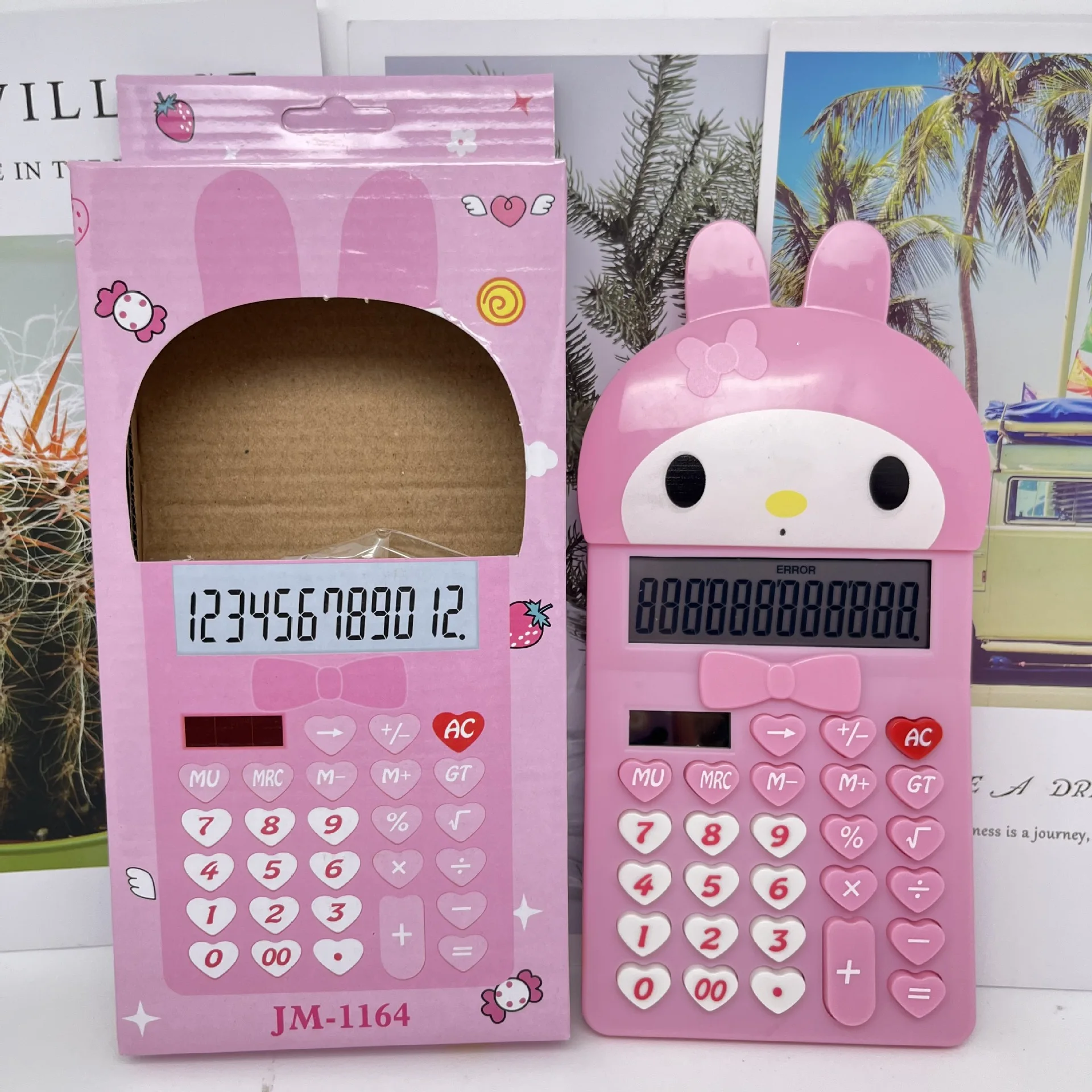 Cute 12-Digit Desktop Calculator Precision Financial Counteller Digital Scientific Style Plastic Solar Anime
