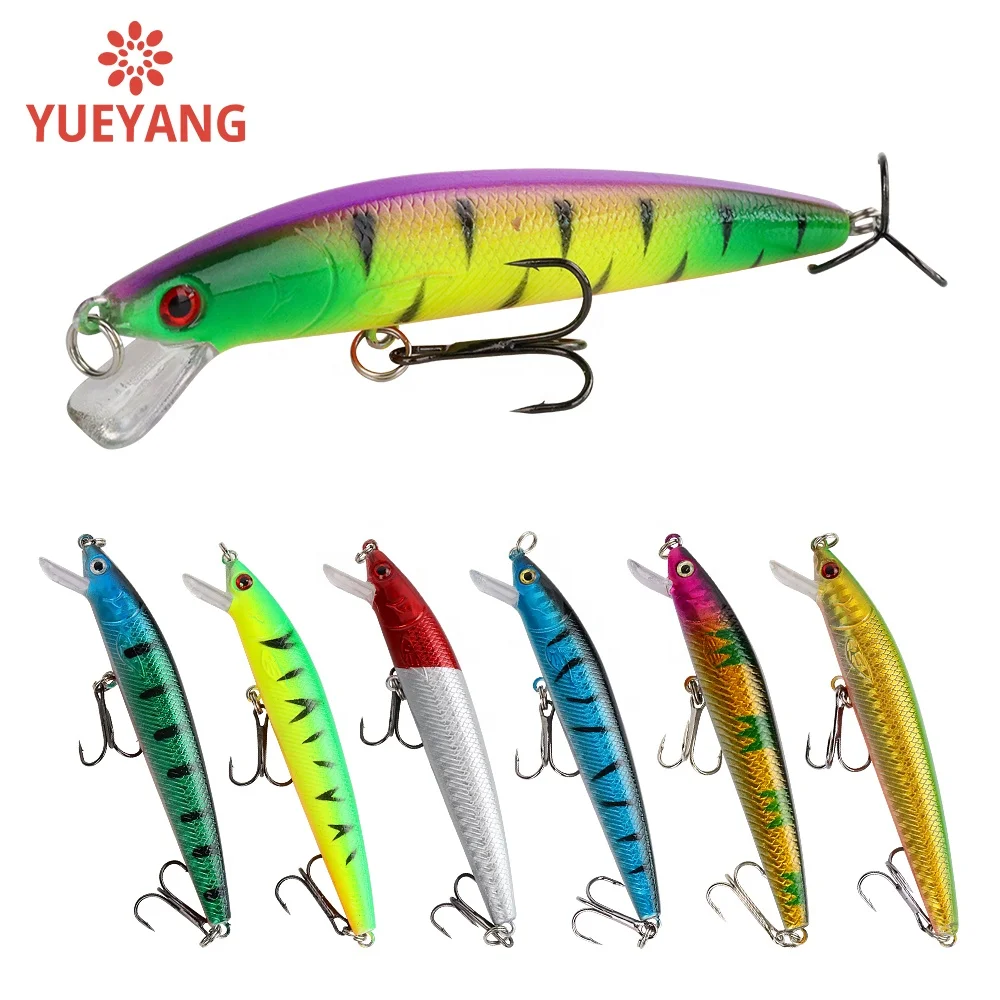 YUEYANG 9.8cm 10g 15 Colors Aritificial Bait Plastic ABS Lure Floating Minnow Fishing Lure freshwater swimming trolling jerkbait