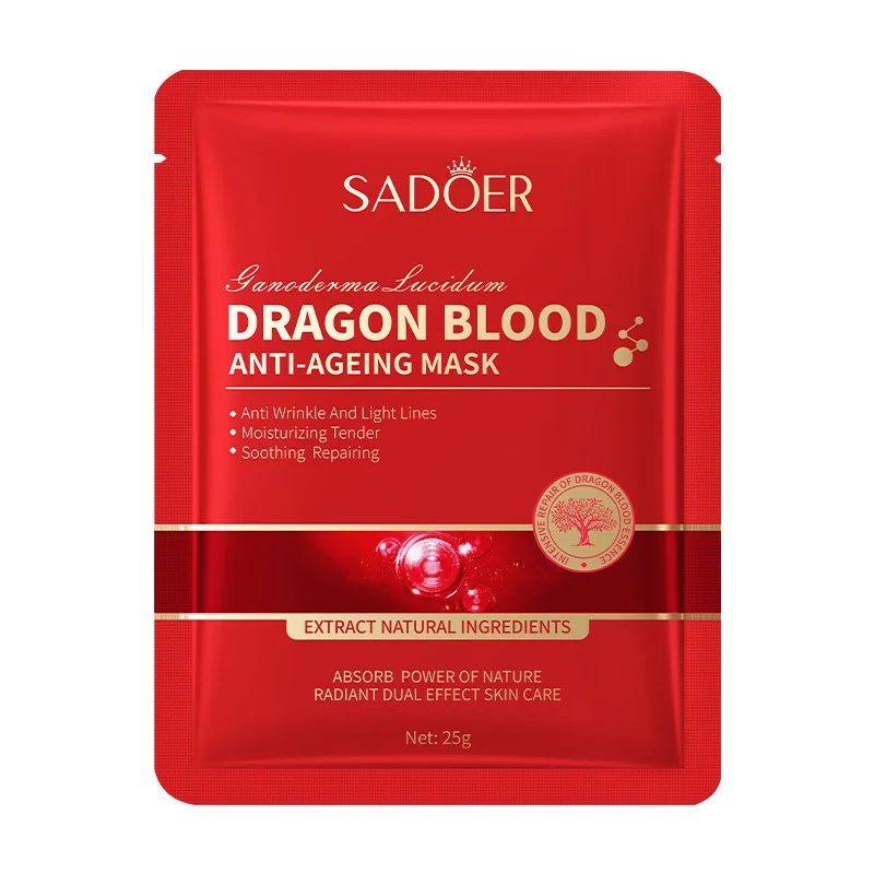 OEM dragon blood anti-ageing mask anti wrinkle and light lines soothing repairing 100 pcs mask customization