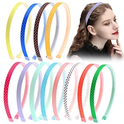 Сладкая девчонка 12 видов цветов полиэстер в комплекте с лентой-ободком для волос; Узор в горошек; Для женщин, повязка на голову, прочная лента для волос для женщин