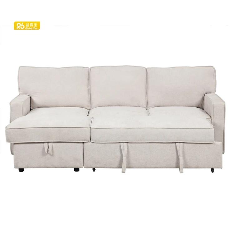 Fabric Couch Modern Design Sleeper Sofa 3 Seater With Cup Holder And USB Port Sofa Bed