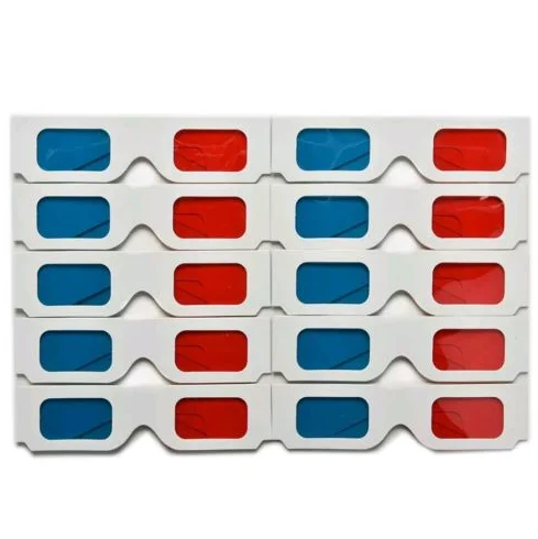 Promotional Custom logo Red&Blue Cyan Foldable Paper Cardboard 3D Glasses