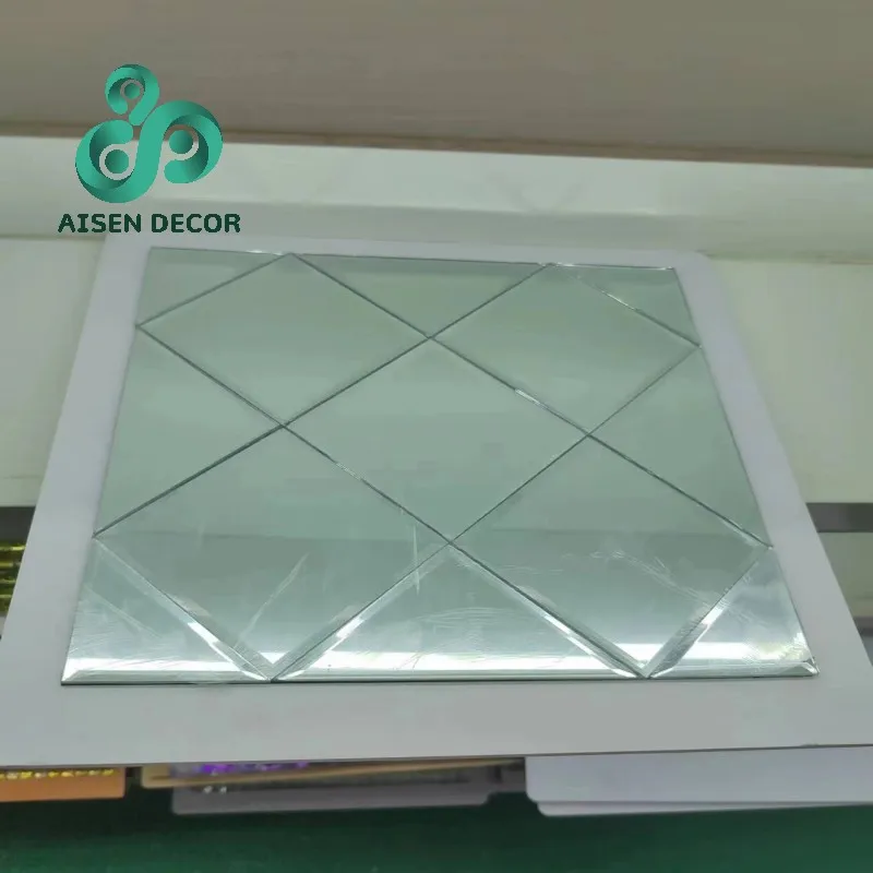 AISEN DECOR Shiny Silver Crystal Mosaic Glass Tiles Gold Color Mirror Glass Mosaic Tiles Factory Price