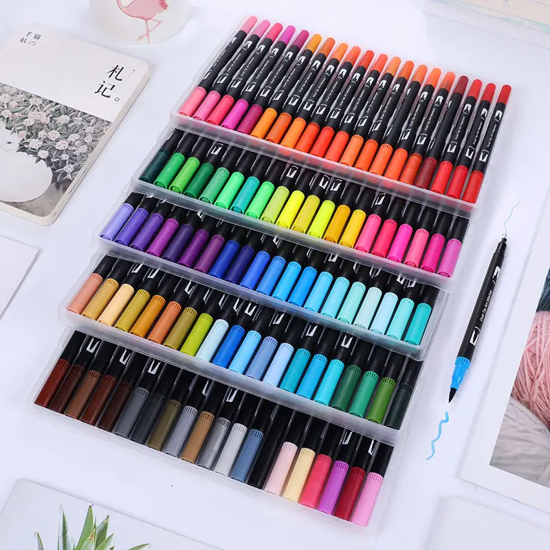 
48 double headed color marker pen neutral pen set, artist children painting art supplies 