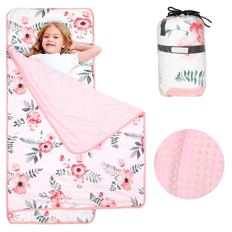 In Stock 2 in 1 pillow blanket Toddler Nap Mat Lightweight and Soft Perfect for Kids Preschool Fit on a Standard Cot